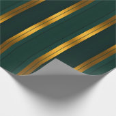 ラグジュアリー人気があるグリーン金ゴールドリネンテクスチャコレクション ラッピングペーパー (角)