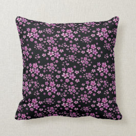 ラグジュアリー人気があるブラックパープルフローラ クッション