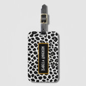 ラグジュアリー人気があるホワイトレオパードコレクシエレガントョン ラゲッジタグ (正面縦)