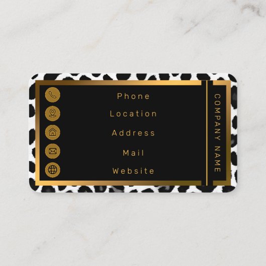 ラグジュアリー人気があるホワイトレオパードコレクシエレガントョン 名刺 (裏面)