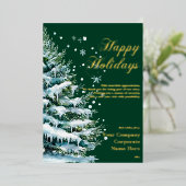 ラグジュアリー企業のスノーエバーグリーンホリデーフォイルカード 箔シーズンカード (立ち正面)