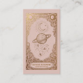ラグジュアリー占星術ブロッシュピンクゴールドセレステイル 名刺 (正面)