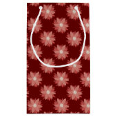 ラグジュアリー地球に優しマルーンポインセティアホリデイ スモールペーパーバッグ (裏面)