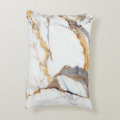 ラグジュアリー大理石:黄金のテクスチイタリアンャ アクセントクッション (裏面(縦))