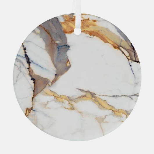 ラグジュアリー大理石:黄金のテクスチイタリアンャ ガラスオーナメント (裏面)