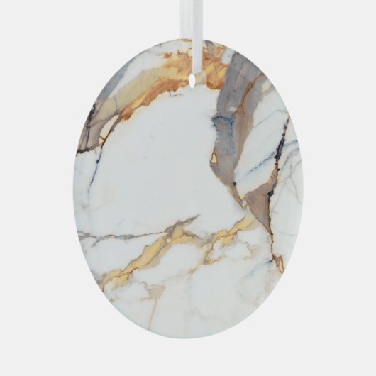 ラグジュアリー大理石:黄金のテクスチイタリアンャ ガラスオーナメント (正面右)