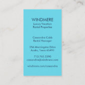 ラグジュアリー実在エスティエージェント不動産仲介業者プロパティマネージャ 名刺 (裏面)