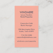 ラグジュアリー実在エスティエージェント不動産仲介業者プロパティマネージャ 名刺 (裏面)