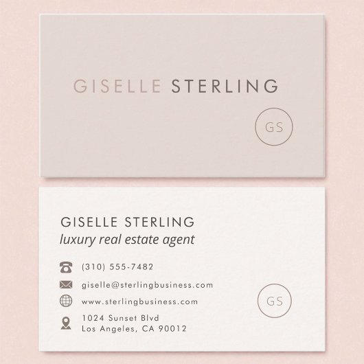 ラグジュアリー実在エステートエージェント赤面ピンクミニマリスト 名刺