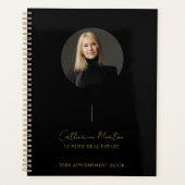 ラグジュアリー実在エステートブラック金ゴールドアポイントメントブック プランナー手帳 (正面)