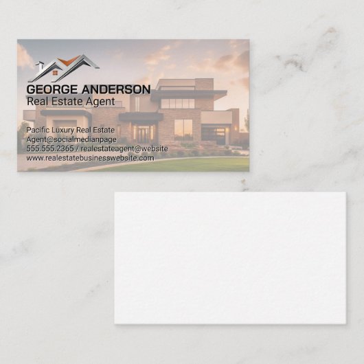 ラグジュアリー実在エテート | ホームルーフロゴ 名刺 (正面/裏面)