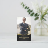 ラグジュアリー実在バリテートエージェントフォトブラック金ゴールド 名刺 (スタンド正面)