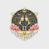 ラグジュアリー幾何学ふたご座ベロア調ステッカー シール (正面)