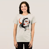 ラグジュアリー抽象女性肖像画デザイン トライブレンドTシャツ (正面全面)