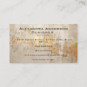 ラグジュアリー抽象芸術アイボリー金ゴールドグリッタリープロフェッショナル 名刺 (裏面)