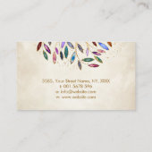 ラグジュアリー抽象芸術カラフルツリーゲ葉ード 名刺 (裏面)