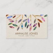 ラグジュアリー抽象芸術カラフルツリーゲ葉ード 名刺 (正面)
