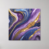 ラグジュアリー抽象芸術キャンバスウォールアート | 紫、青、および キャンバスプリント (正面)