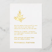 ラグジュアリー抽象芸術ツリーホワイト金ゴールド 箔シーズンカード (正面)