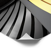 ラグジュアリー抽象芸術背景(金ゴールドと黒いcur) ポスター (コーナー)