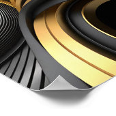 ラグジュアリー抽象芸術背景(金ゴールドと黒いcur) ポスター (角)