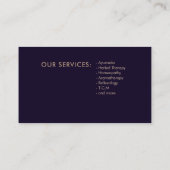 ラグジュアリー抽象芸術葉アメジストブランチ 名刺 (裏面)