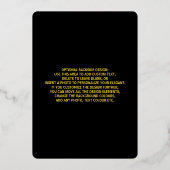 ラグジュアリー招待状ゴールドフォイルテンプレート 箔招待状 (裏面)