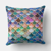 ラグジュアリー数々のカラーグリッターマーメイドはかりで測 クッション (裏面)