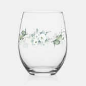 ラグジュアリー春ワイルドフラワーアイビーバラ庭園の結婚式 ステムなしワイングラス (正面)