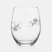 ラグジュアリー春ワイルドフラワーアイビーバラ庭園の結婚式 ステムなしワイングラス (右)