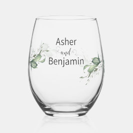 ラグジュアリー春ワイルドフラワーアイビーバラ庭園の結婚式 ステムなしワイングラス