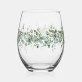 ラグジュアリー春ワイルドフラワーアイビー離れガーデンシームレス ステムなしワイングラス (正面)