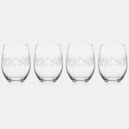 ラグジュアリー春ワイルドフラワーバードバラガーデンシームレス ステムなしワイングラス