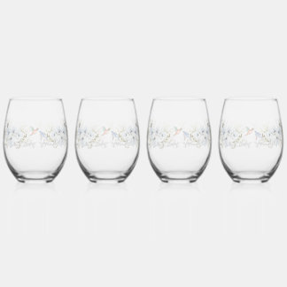 ラグジュアリー春ワイルドフラワーバードバラガーデンシームレス ステムなしワイングラス