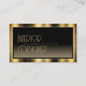 ラグジュアリー暗い金ゴールドフレームブラウンカッコいいグラデーション(ロゴ付き) 名刺 (正面)