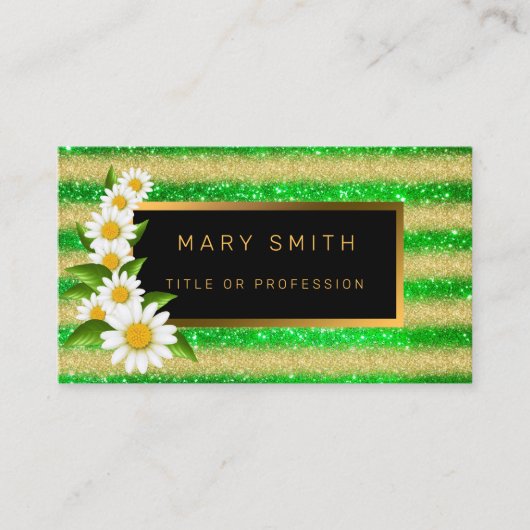 ラグジュアリー最高のグ人気があるリー金ゴールドグリッター 名刺 (正面)