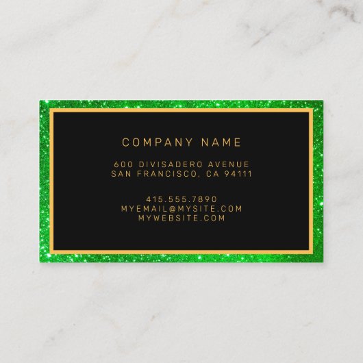 ラグジュアリー最高のグ人気があるリー金ゴールドグリッター 名刺 (裏面)