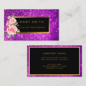 ラグジュアリー最高のパープ人気があるル金ゴールドグリッター 名刺 (正面/裏面)