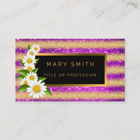 ラグジュアリー最高のパープ人気があるル金ゴールドグリッター 名刺 (正面)