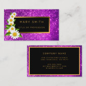 ラグジュアリー最高のパープ人気があるル金ゴールドグリッター 名刺 (正面/裏面)