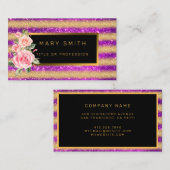 ラグジュアリー最高のパープ人気があるル金ゴールドグリッター 名刺 (正面/裏面)