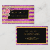 ラグジュアリー最高のパープ人気があるル金ゴールドグリッター 名刺 (正面/裏面)