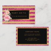 ラグジュアリー最高のピ人気があるンク金ゴールドグリッター 名刺 (正面/裏面)