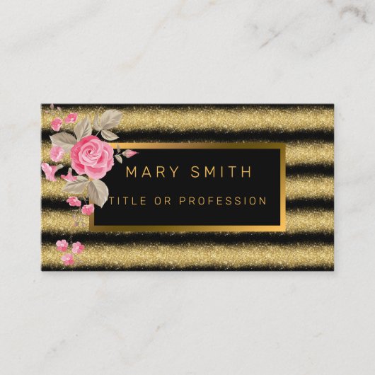 ラグジュアリー最高のブ人気があるラック金ゴールドグリッター 名刺 (正面)