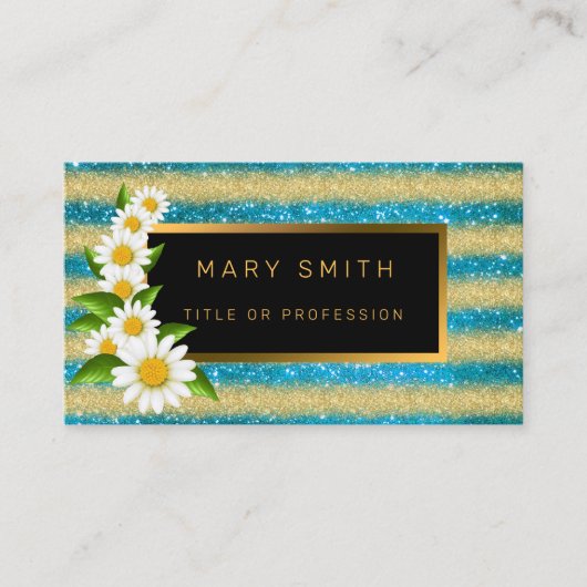 ラグジュアリー最高のブ人気があるルー金ゴールドグリッター 名刺 (正面)