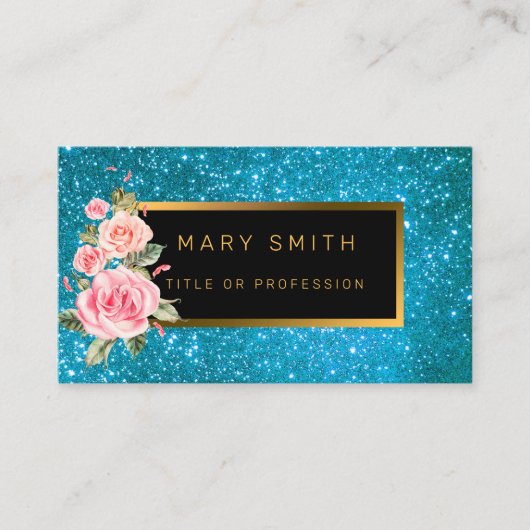 ラグジュアリー最高のブ人気があるルー金ゴールドグリッター 名刺 (正面)