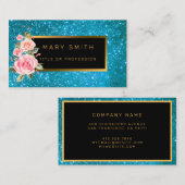 ラグジュアリー最高のブ人気があるルー金ゴールドグリッター 名刺 (正面/裏面)