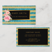 ラグジュアリー最高のブ人気があるルー金ゴールドグリッター 名刺 (正面/裏面)