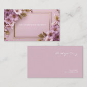 ラグジュアリー桜&金ゴールドリーフピンクパープル 名刺 (正面/裏面)