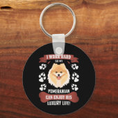 ラグジュアリー楽しむライフ、ポメラニア犬 キーホルダー (正面)